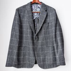Tailorbyrd Textured Windowpane Sport Coat Blazer Bottoli Fabric MSRP $325 NWOT